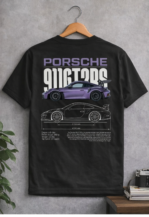 Porsche 911 GT3 RS Blueprint Graphic T-Shirt